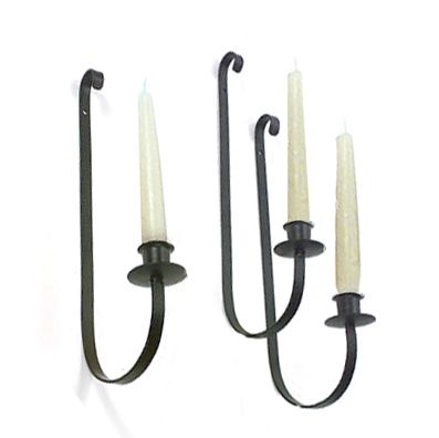 Set of 3 Wrought Iron Wall Sconces w/Candles QVC.com